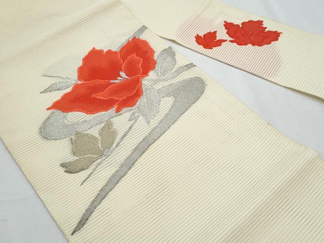 平和屋着物＊夏物　八寸名古屋帯　絽綴れ　草花文　金銀糸　CABH8250fb