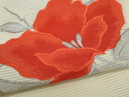 平和屋着物＊夏物　八寸名古屋帯　絽綴れ　草花文　金銀糸　CABH8250fb