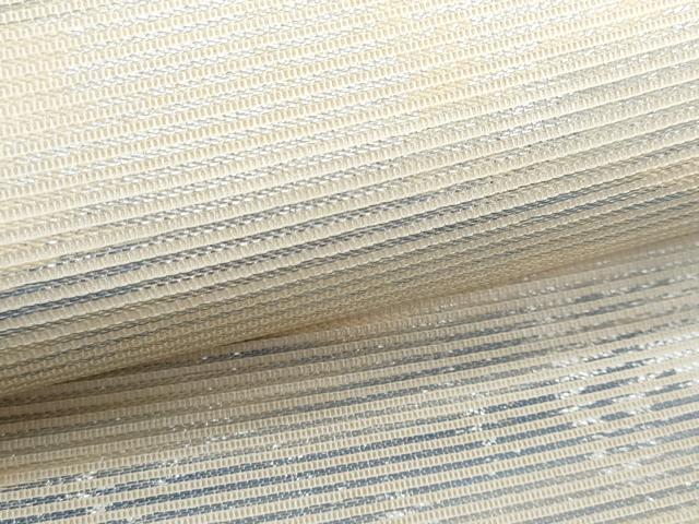 平和屋着物＊夏物　九寸名古屋帯　霞文　銀糸　正絹　逸品　CABH8251fb