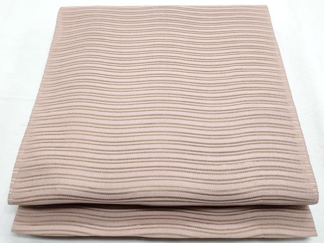 平和屋着物＊夏物　八寸名古屋帯　絽綴れ　よろけ縞　梅染色　正絹　逸品　CABH8252fb
