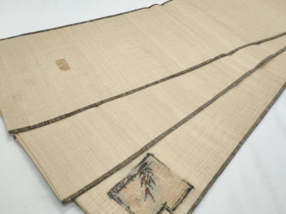 平和屋着物＊夏物　西陣　老舗　渡文謹製　手織　すくひ　太鼓柄名古屋帯　作家物　枝花文　金糸　正絹　逸品　CABH8255fb