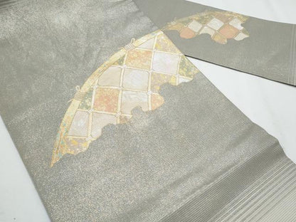 平和屋着物＊夏物　九寸名古屋帯　螺鈿箔　籬文　正絹　逸品　CABH8256fb