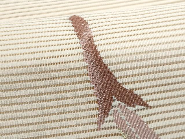 平和屋着物＊夏物　八寸名古屋帯　絽綴れ　溢れ松葉　金糸　正絹　逸品　CABH8257fb