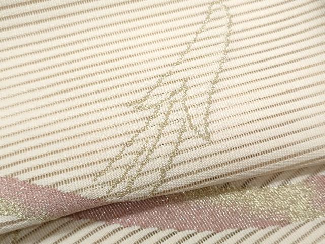 平和屋着物＊夏物　八寸名古屋帯　絽綴れ　溢れ松葉　金糸　正絹　逸品　CABH8257fb