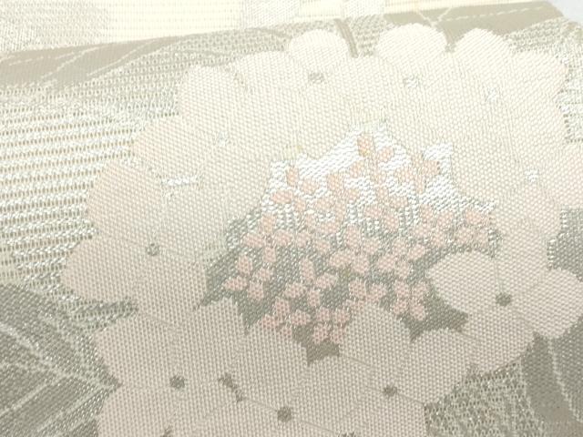 平和屋着物＊夏物　八寸名古屋帯　色紙秋草文　銀糸　正絹　逸品　CABH8258fb
