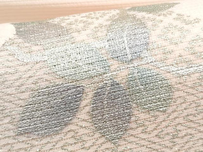 平和屋着物＊夏物　九寸名古屋帯　刺繍　草花文　金銀彩　正絹　逸品　CABH8264fb