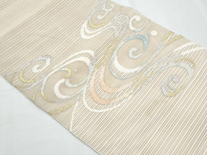 平和屋着物＊夏物　八寸名古屋帯　絽綴れ　流水文　正絹　逸品　CABH8267fb