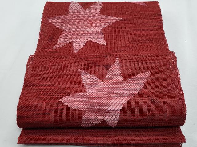 平和屋着物＊夏物　八寸名古屋帯　楓文　正絹　逸品　CABH8269fb