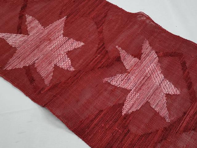 平和屋着物＊夏物　八寸名古屋帯　楓文　正絹　逸品　CABH8269fb