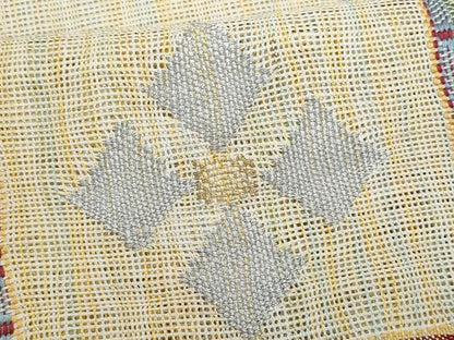 平和屋着物＊夏物　八寸名古屋帯　格子　金銀糸　正絹　逸品　CABH8271fb