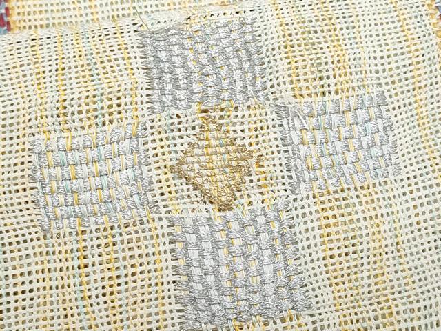 平和屋着物＊夏物　八寸名古屋帯　格子　金銀糸　正絹　逸品　CABH8271fb