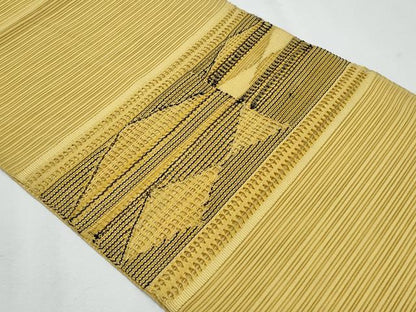 平和屋着物＊夏物　八寸名古屋帯　幾何学文　正絹　逸品　CABH8273fb
