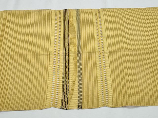 平和屋着物＊夏物　八寸名古屋帯　幾何学文　正絹　逸品　CABH8273fb