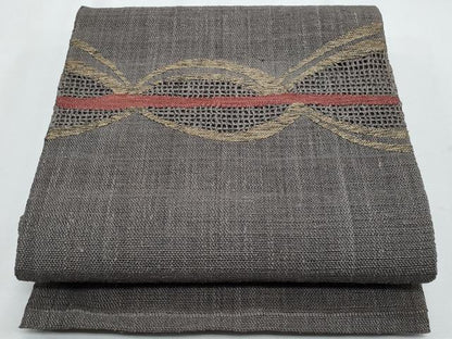 平和屋着物＊夏物　八寸名古屋帯　抽象文　正絹　逸品　CABH8274fb
