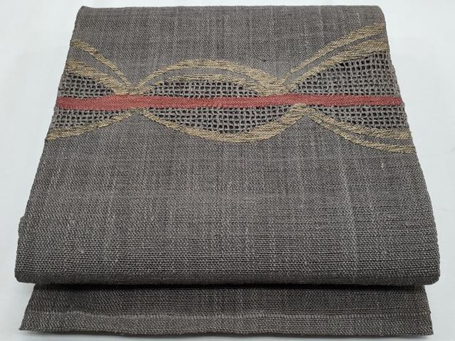 平和屋着物＊夏物　八寸名古屋帯　抽象文　正絹　逸品　CABH8274fb
