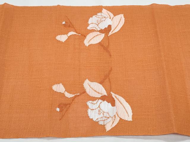 平和屋着物＊夏物　八寸名古屋帯　枝花文　正絹　逸品　CABH8275fb