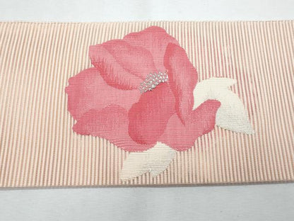 平和屋着物＊夏物　八寸名古屋帯　絽綴れ　枝花文　銀糸　正絹　逸品　CABH8277fb