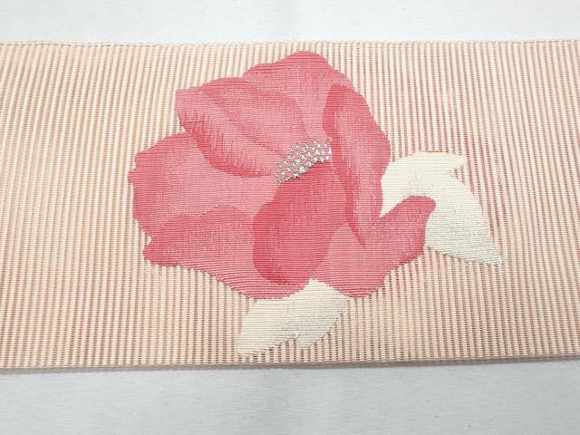 平和屋着物＊夏物　八寸名古屋帯　絽綴れ　枝花文　銀糸　正絹　逸品　CABH8277fb