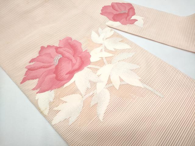 平和屋着物＊夏物　八寸名古屋帯　絽綴れ　枝花文　銀糸　正絹　逸品　CABH8277fb