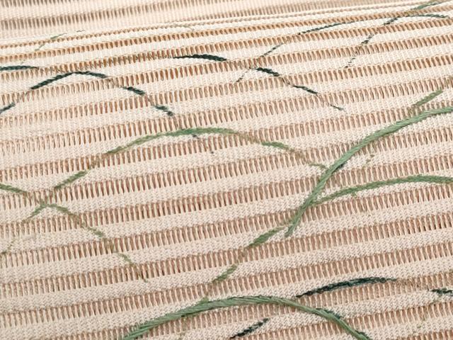 平和屋着物＊夏物　八寸名古屋帯　刺繍　絽綴れ　舞蝶草花文　正絹　逸品　CABH8278fb