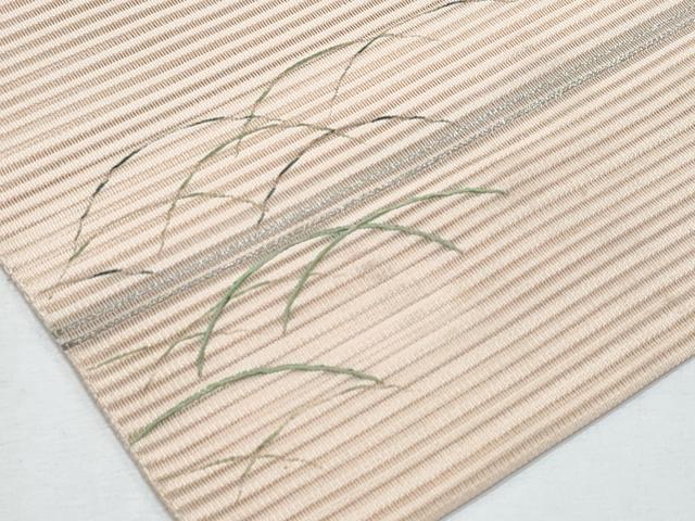 平和屋着物＊夏物　八寸名古屋帯　刺繍　絽綴れ　舞蝶草花文　正絹　逸品　CABH8278fb