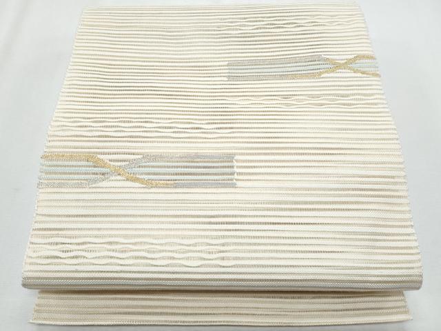 平和屋着物＊夏物　八寸名古屋帯　横段文　金銀糸　正絹　逸品　CABH8281fb