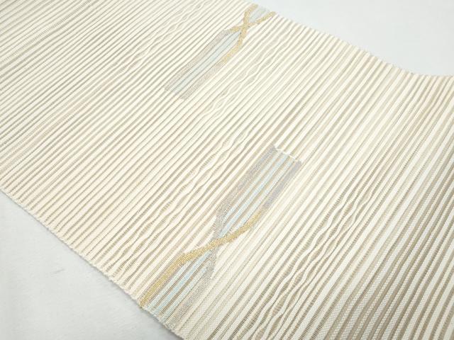 平和屋着物＊夏物　八寸名古屋帯　横段文　金銀糸　正絹　逸品　CABH8281fb