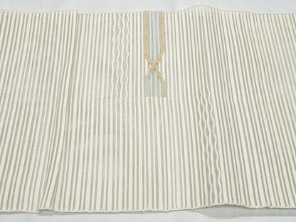 平和屋着物＊夏物　八寸名古屋帯　横段文　金銀糸　正絹　逸品　CABH8281fb