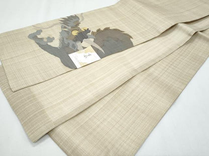平和屋着物＊夏物　六寸帯　龍　さんび　正絹　逸品　CABH8287fb