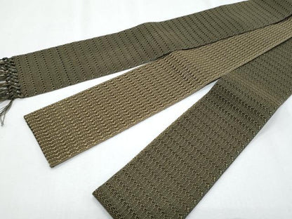 平和屋着物＊夏物　男性　両面　角帯　横段文　正絹　逸品　CABH8288fb