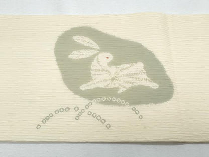 平和屋着物＊夏物　九寸名古屋帯　跳兎　正絹　逸品　CABH8296fb