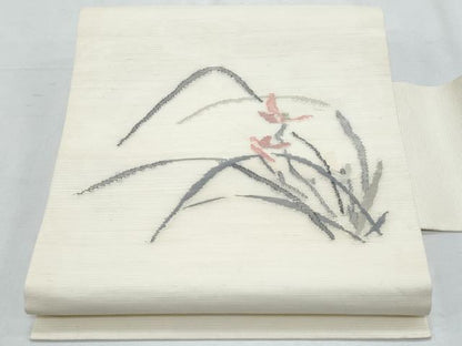 平和屋着物＊夏物　九寸名古屋帯　すくい織　銀糸　正絹　逸品　CABH8298fb