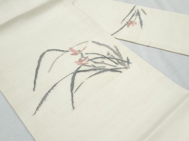 平和屋着物＊夏物　九寸名古屋帯　すくい織　銀糸　正絹　逸品　CABH8298fb