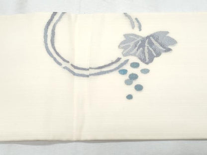平和屋着物＊夏物　九寸名古屋帯　藍　葡萄丸文　正絹　逸品　CABH8304fb