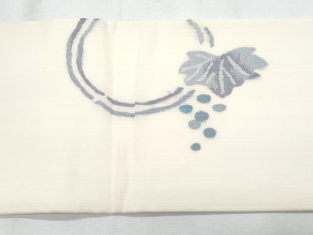 平和屋着物＊夏物　九寸名古屋帯　藍　葡萄丸文　正絹　逸品　CABH8304fb