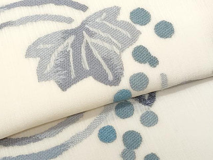 平和屋着物＊夏物　九寸名古屋帯　藍　葡萄丸文　正絹　逸品　CABH8304fb