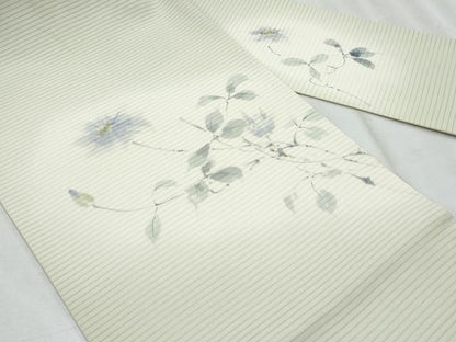 平和屋着物＊夏物　絽塩瀬　九寸名古屋帯　手描き　枝花文　金彩　正絹　逸品　CABH8324fb