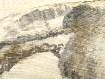 平和屋着物＊夏物　九寸開き名古屋帯　作家物　手描き　風景文　金彩　麻　逸品　CABH8325fb
