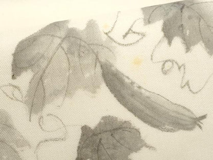 平和屋着物＊夏物　九寸名古屋帯　作家物　手描き　成り物　蔦の葉文　正絹　逸品　CABH8327fb
