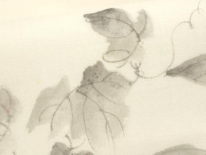 平和屋着物＊夏物　九寸名古屋帯　作家物　手描き　成り物　蔦の葉文　正絹　逸品　CABH8327fb