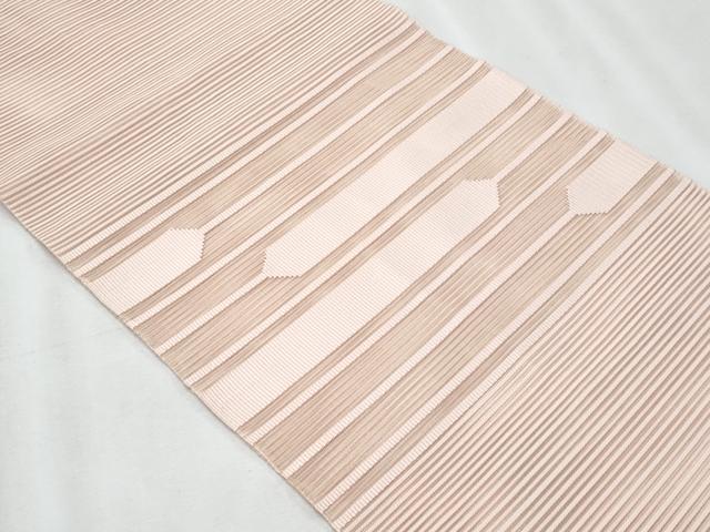平和屋着物＊夏物　八寸名古屋帯　絽綴れ　横段文　洗柿色　正絹　逸品　CABH8331fb
