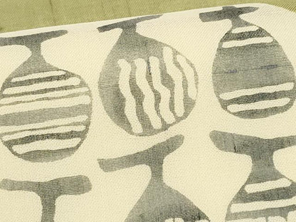 平和屋着物＊松煙染の第一人者　川島草苑　夏物　九寸名古屋帯　紬地　型絵染　成り物　正絹　逸品　CABH8332fb