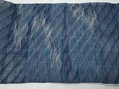 平和屋着物＊夏物　八寸名古屋帯　立波文　金糸　正絹　逸品　CABH8335fb