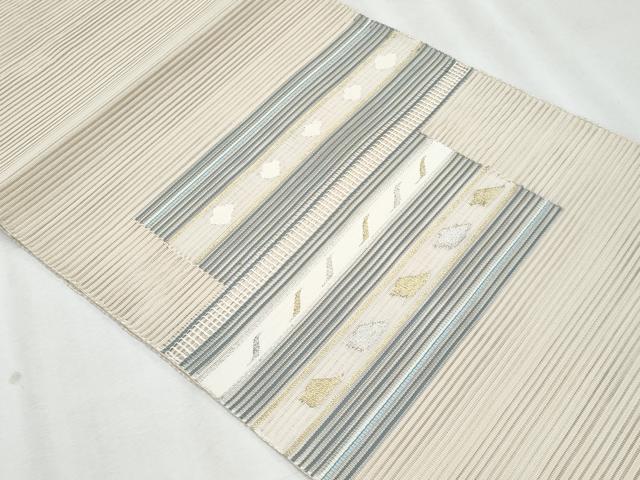 平和屋着物＊夏物　八寸名古屋帯　絽綴れ　横段吉祥文　金銀糸　正絹　逸品　CABH8342fb