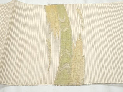 平和屋着物＊夏物　八寸名古屋帯　絽綴れ　立波文　金糸　正絹　逸品　CABH8345fb