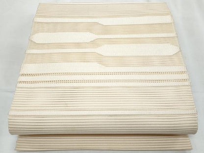 平和屋着物＊夏物　八寸名古屋帯　絽綴れ　横段文　正絹　逸品　CABH8346fb