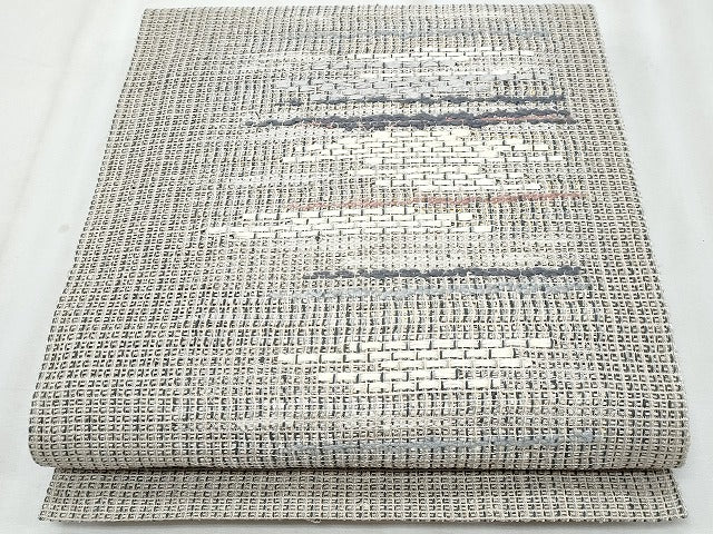 平和屋着物＊夏物　八寸名古屋帯　霞文　正絹　逸品　CABH8351fb