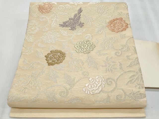 平和屋着物＊夏物　九寸名古屋帯　唐織　更紗花唐草文　正絹　逸品　CABH8353fb