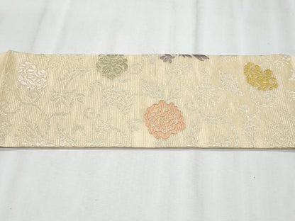平和屋着物＊夏物　九寸名古屋帯　唐織　更紗花唐草文　正絹　逸品　CABH8353fb