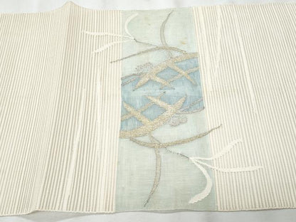 平和屋着物＊夏物　八寸名古屋帯　絽綴れ　籬枝葉文　金銀糸　正絹　逸品　CABH8356fb